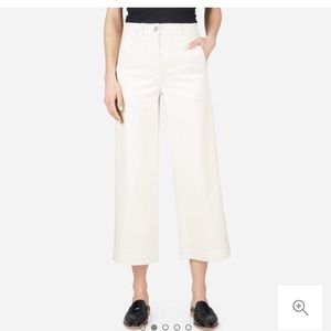 Everlane Wide Leg Crop Pant in Bone size 2